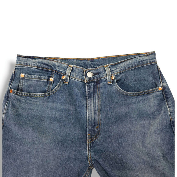 Levi’s 505 Regular Fit Straight Leg Jeans W34 L30 Dark Stonewash Zip Fly  Y2K - Picture 3 of 10